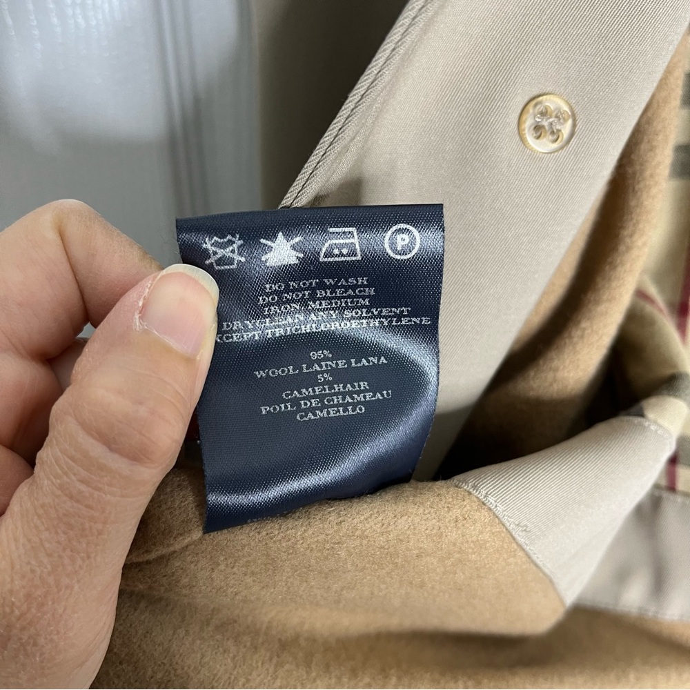 Burberry Men’s Mens Camden Trench Coat Jacket Wool Tan Long Belt Belted 46 XL - Picture 10 of 16